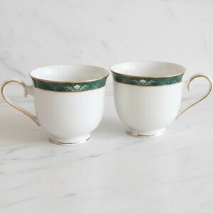 Lenox Kelly Pattern Teacups Set of 2 - Debut Collection Fine Bone China